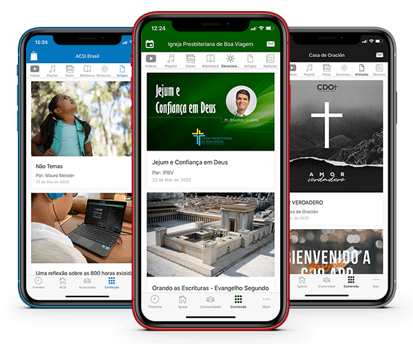 Aplicativo Igreja24h Devocionais Artigos Noticias